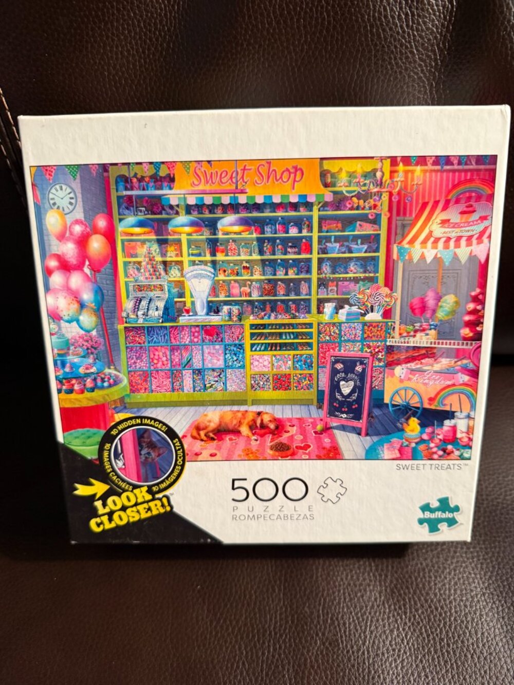 Buffalo Sweet Treats 500 piece jigsaw puzzle with poster.
